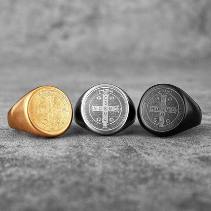 Saint Benedict Medal Stainless Steel Ring