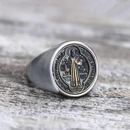 Saint Benedict Stainless Steel Ring