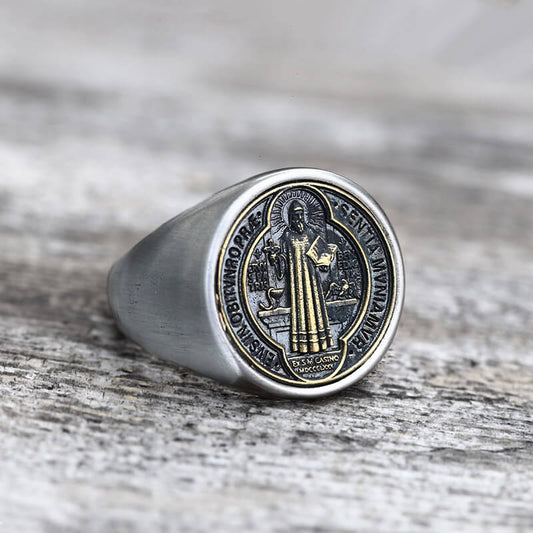 Saint Benedict Stainless Steel Ring