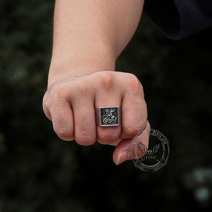 Saint George and the Dragon Stainless Steel Ring
