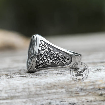 St. George and The Dragon Stainless Steel Religion Ring