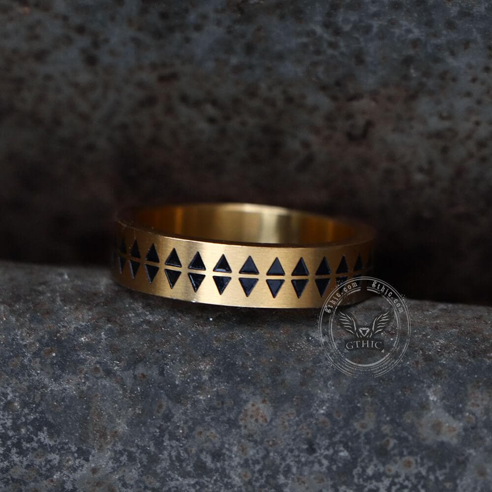 Sawtooth Pattern Stainless Steel Ring