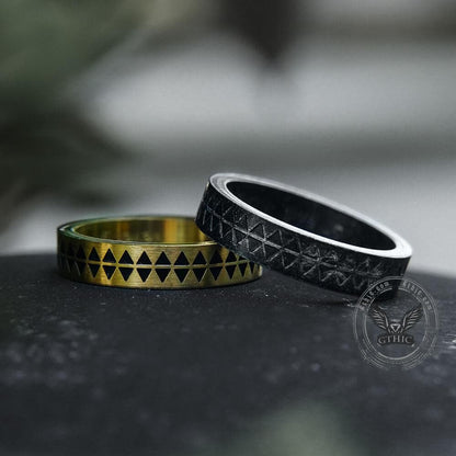 Sawtooth Pattern Stainless Steel Ring