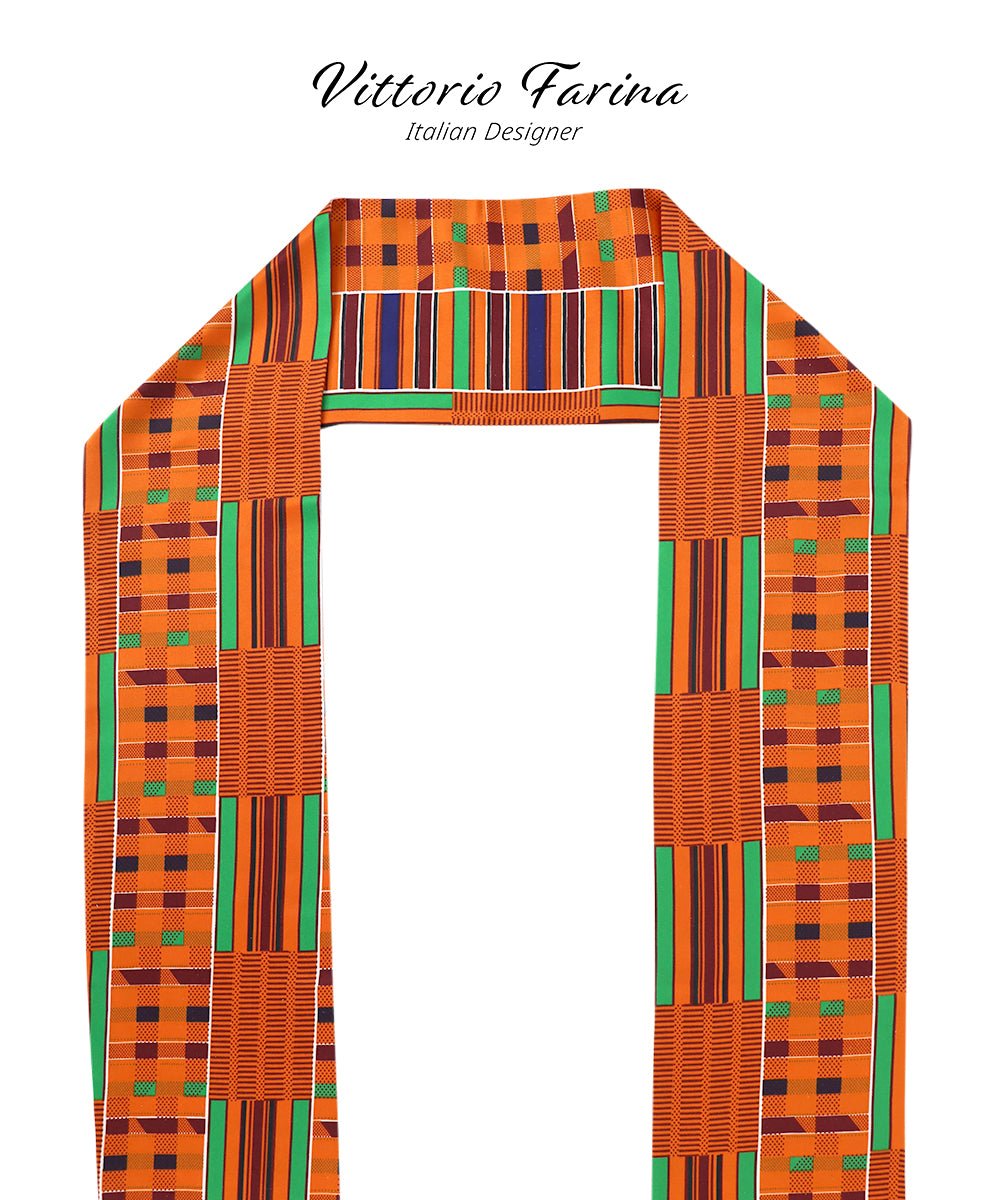 Vittorio Farina Mens' Kente Satin Scarf