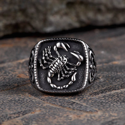 Scorpion Design Stainless Steel Signet Ring