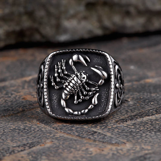 Scorpion Design Stainless Steel Signet Ring