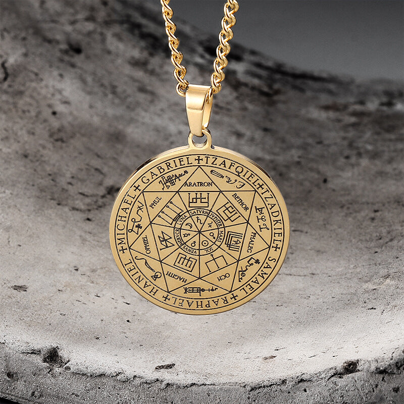 Seal of The Seven Archangels Stainless Steel Necklace