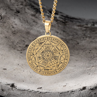 Seal of The Seven Archangels Stainless Steel Necklace