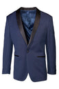"Sebastian" Indigo Pindot Tuxedo Jacket Shawl (Separates)