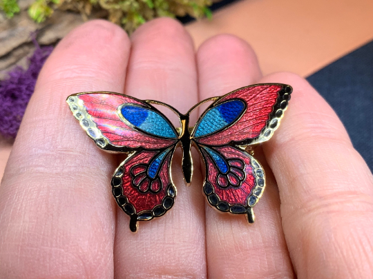Enamel Butterfly Brooch