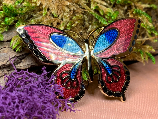Enamel Butterfly Brooch