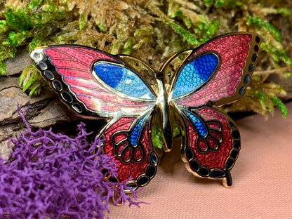Enamel Butterfly Brooch