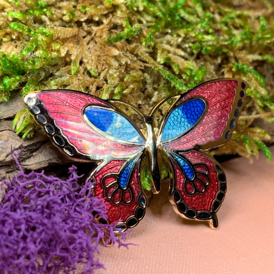 Enamel Butterfly Brooch