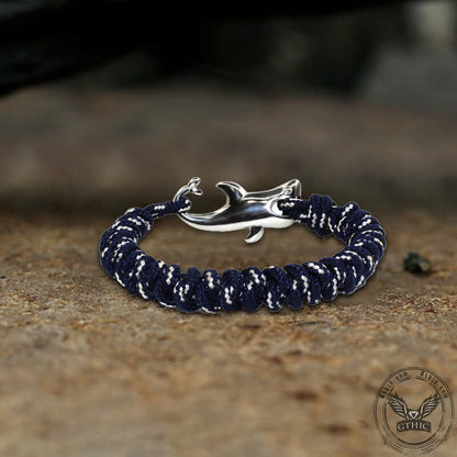 Shark Stainless Steel Paracord Bracelet