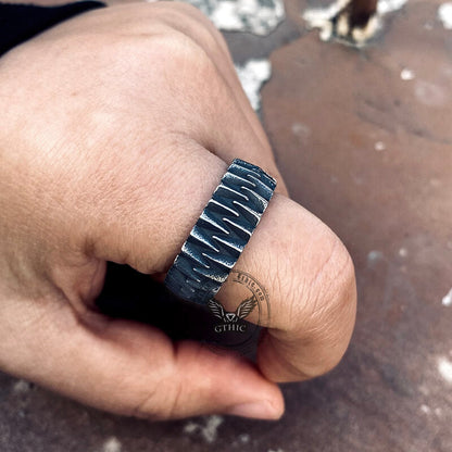 Sharp Teeth Stainless Steel Band Ring
