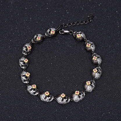 Shiny Gothic Skull Bracelet