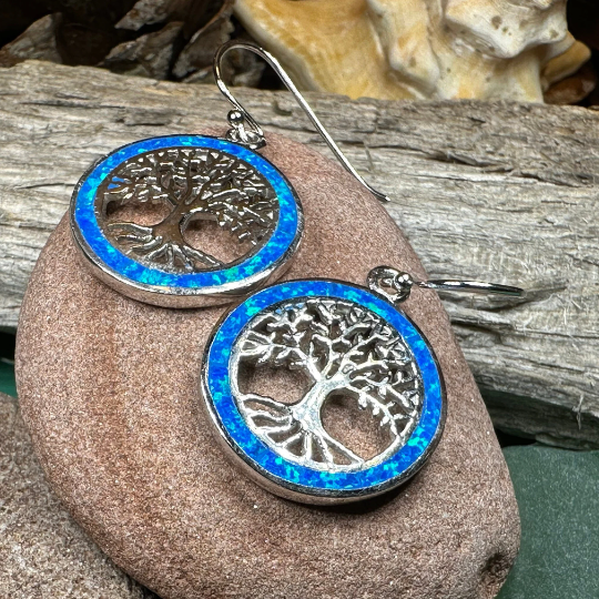 Opal Tree of Life Earrings