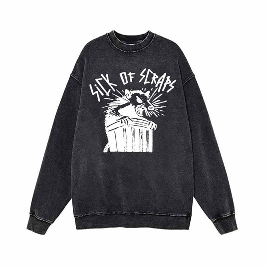 Sick Of Scraps Mouse Vintage Washed Sweatshirt