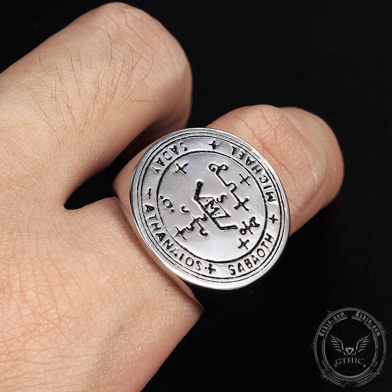 Sigil of Archangel Michael Talisman Stainless Steel Ring