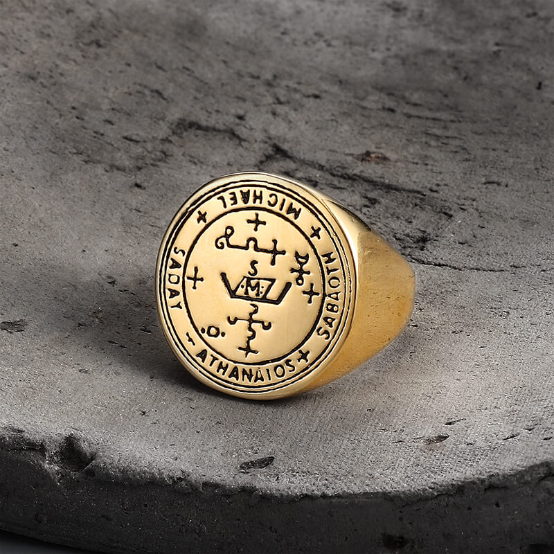 Sigil of Archangel Michael Talisman Stainless Steel Ring