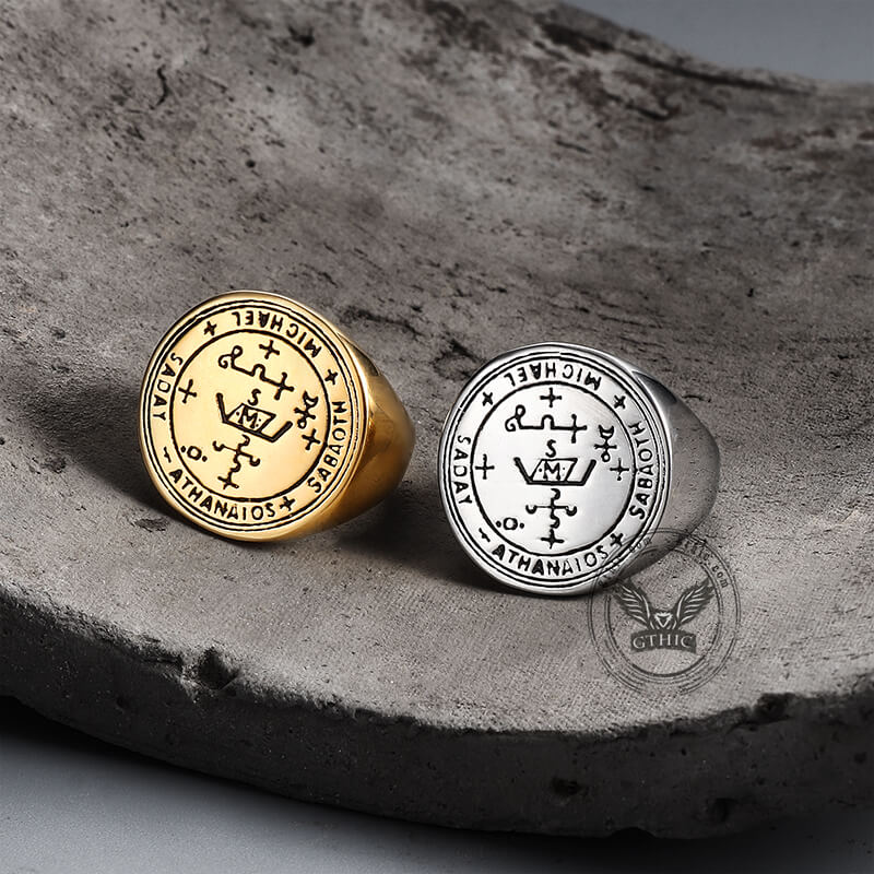 Sigil of Archangel Michael Talisman Stainless Steel Ring