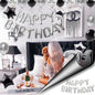 Silver Happy Birthday Balloons - Aluminum Foil Banner Balloon for Birthdays Party Decorations Supplies (16 Inch)