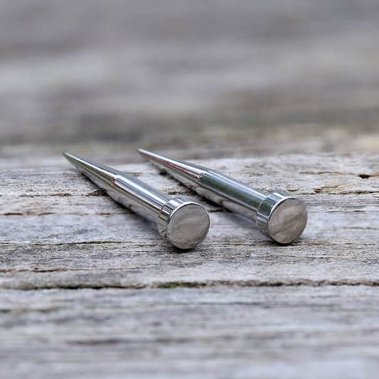 Silver Color Ear Stretching Taper Piercing Earrings