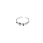 Simple Colorful Zircon Brass Open Ring