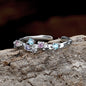 Simple Colorful Zircon Brass Open Ring