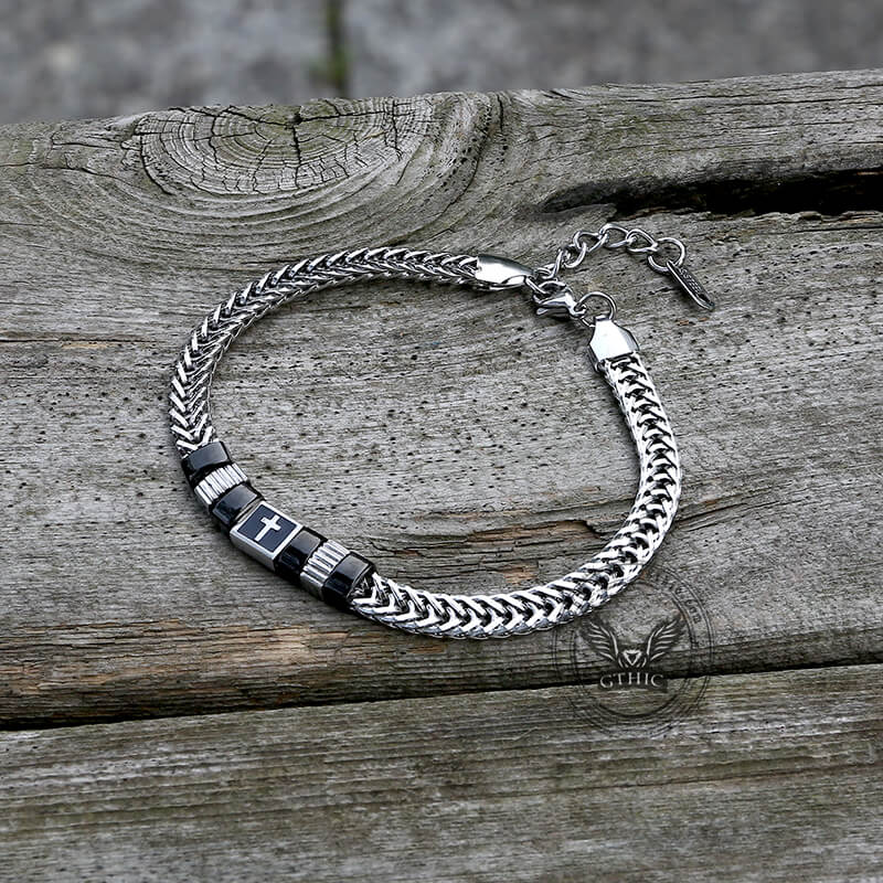 Simple Cross Keel Stainless Steel Bracelet