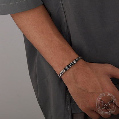 Simple Cross Keel Stainless Steel Bracelet