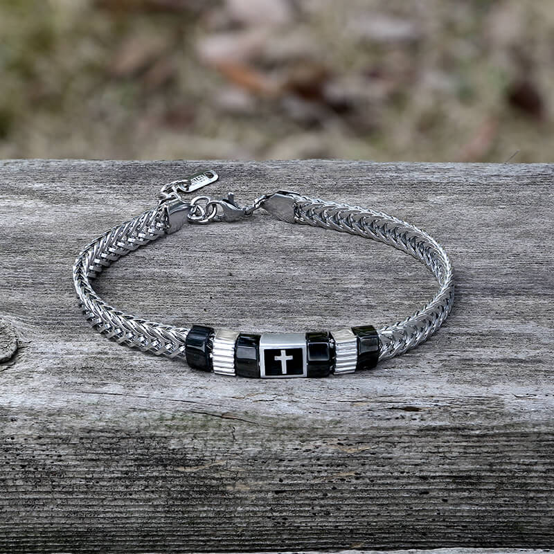 Simple Cross Keel Stainless Steel Bracelet