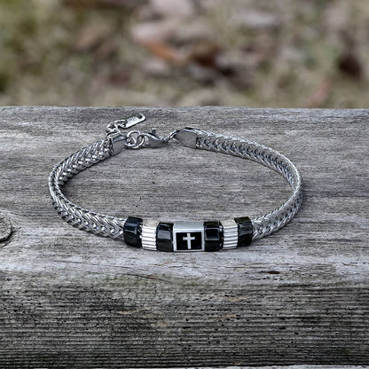 Simple Cross Keel Stainless Steel Bracelet