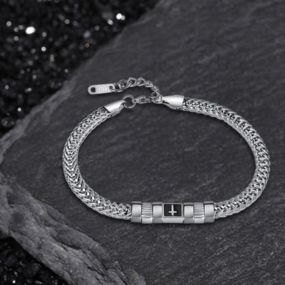 Simple Cross Keel Stainless Steel Bracelet
