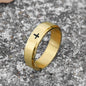 Simple Cross Stainless Steel Decompression Spinner Ring