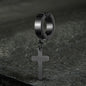 Simple Cross Stainless Steel Hoop Earrings