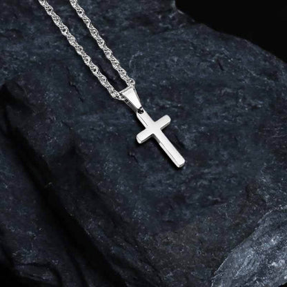 Simple Cross Stainless Steel Pendant