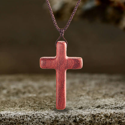 Simple Cross Wood Pendant
