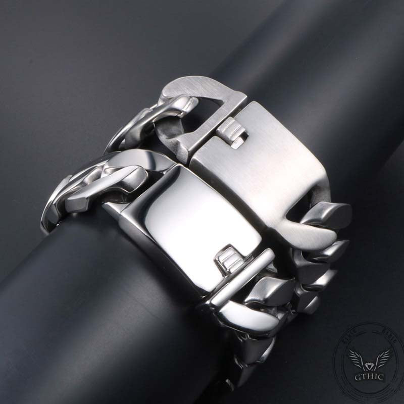 Simple Cuban Chain Buckle Stainless Steel Bracelet