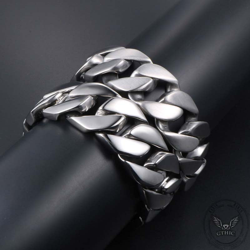 Simple Cuban Chain Buckle Stainless Steel Bracelet