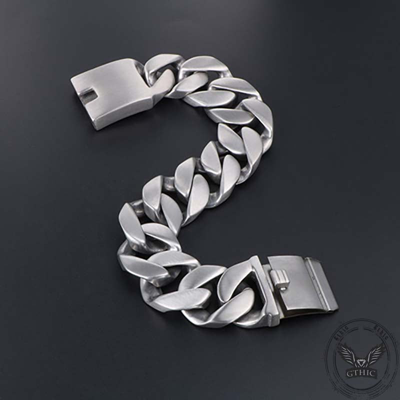 Simple Cuban Chain Buckle Stainless Steel Bracelet