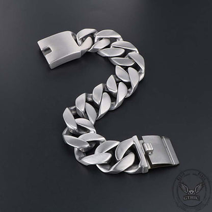 Simple Cuban Chain Buckle Stainless Steel Bracelet