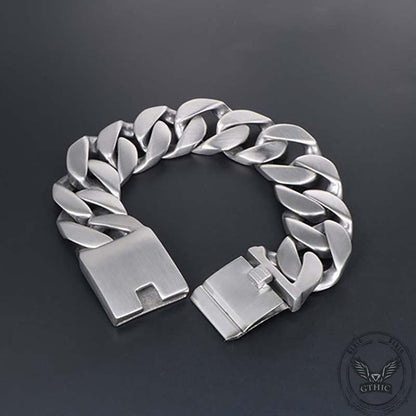 Simple Cuban Chain Buckle Stainless Steel Bracelet