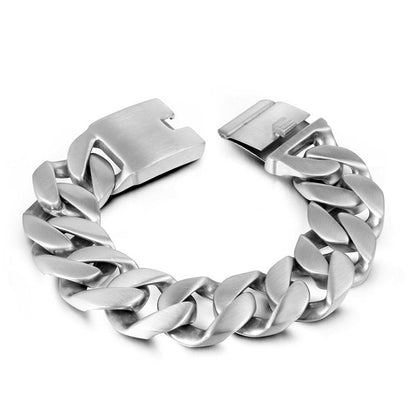 Simple Cuban Chain Buckle Stainless Steel Bracelet