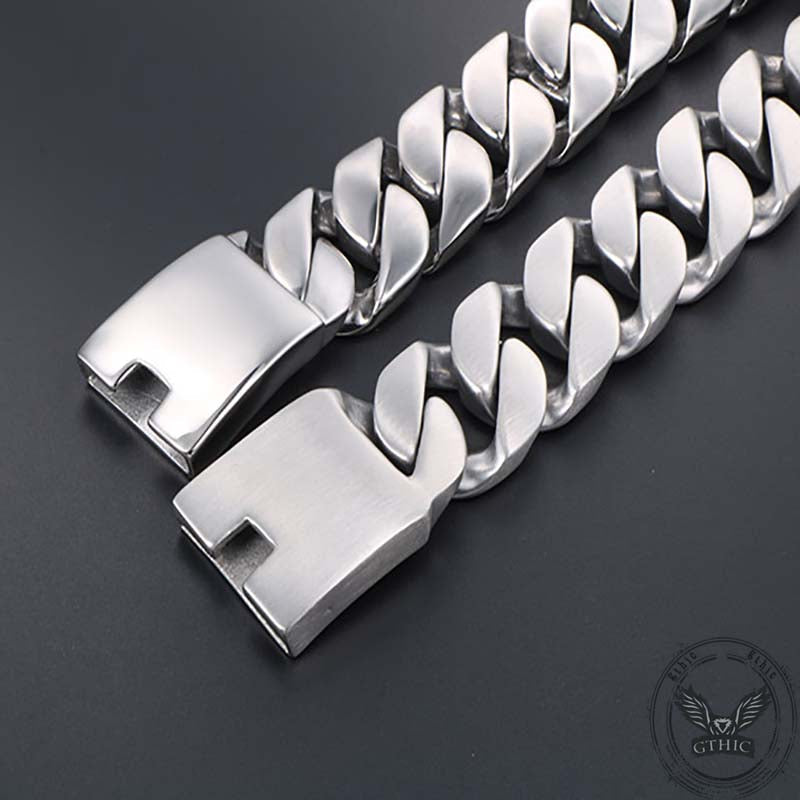 Simple Cuban Chain Buckle Stainless Steel Bracelet