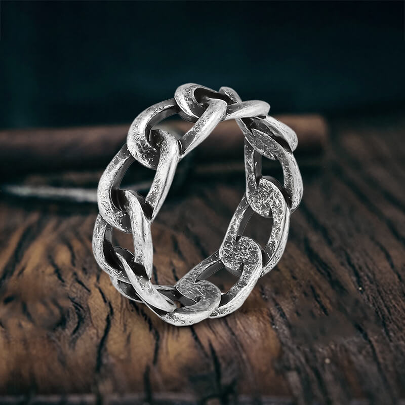 Simple Cuban Link Design Stainless Steel Ring