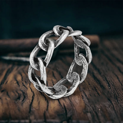 Simple Cuban Link Design Stainless Steel Ring
