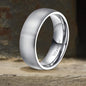 Simple Curved Brushed Titanium Engagement Ring