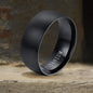 Simple Curved Brushed Titanium Engagement Ring