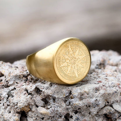 Simple Design Compass Stainless Steel Ring